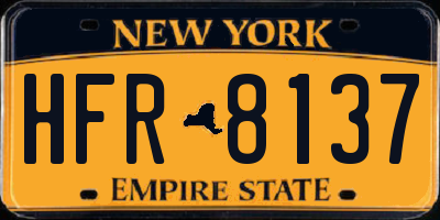 NY license plate HFR8137