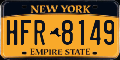 NY license plate HFR8149