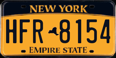 NY license plate HFR8154