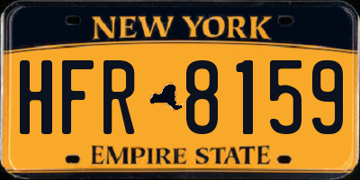 NY license plate HFR8159