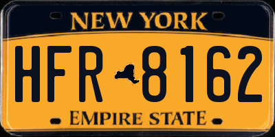 NY license plate HFR8162