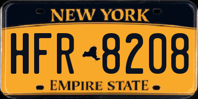 NY license plate HFR8208