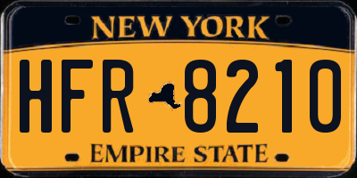 NY license plate HFR8210