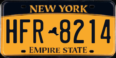 NY license plate HFR8214