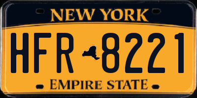 NY license plate HFR8221