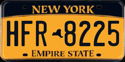 NY license plate HFR8225