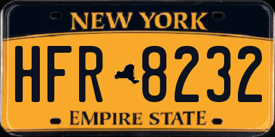 NY license plate HFR8232