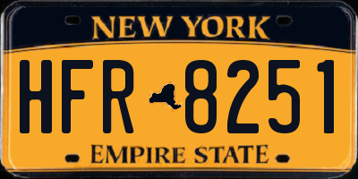 NY license plate HFR8251