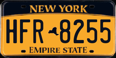 NY license plate HFR8255