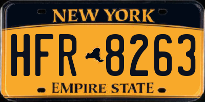 NY license plate HFR8263