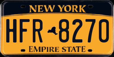 NY license plate HFR8270