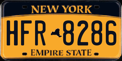 NY license plate HFR8286