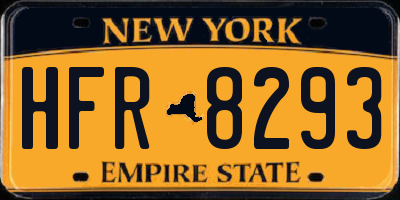 NY license plate HFR8293