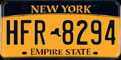 NY license plate HFR8294