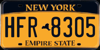 NY license plate HFR8305