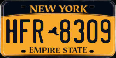 NY license plate HFR8309