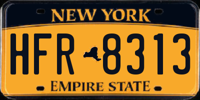 NY license plate HFR8313