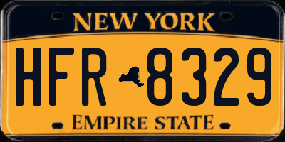 NY license plate HFR8329