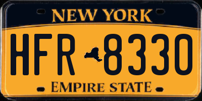 NY license plate HFR8330