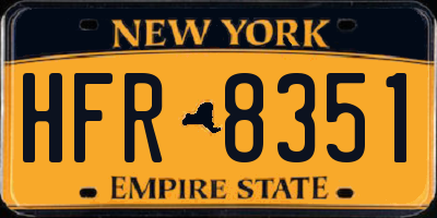 NY license plate HFR8351
