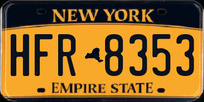 NY license plate HFR8353
