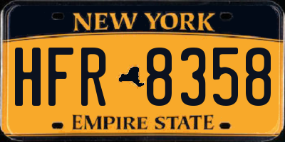 NY license plate HFR8358