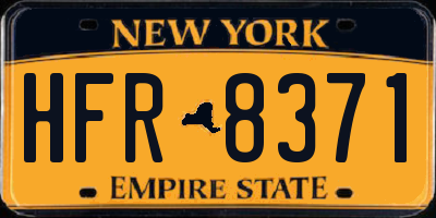 NY license plate HFR8371