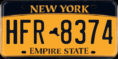 NY license plate HFR8374