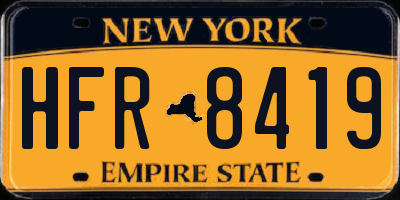 NY license plate HFR8419