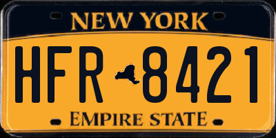 NY license plate HFR8421