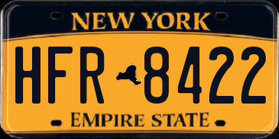NY license plate HFR8422