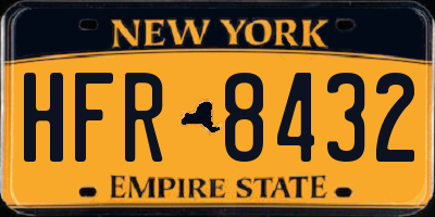 NY license plate HFR8432