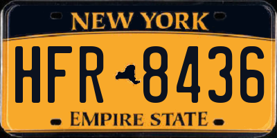 NY license plate HFR8436