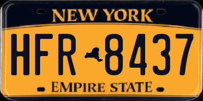 NY license plate HFR8437