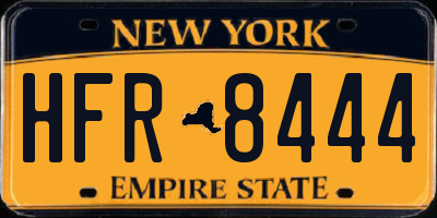NY license plate HFR8444