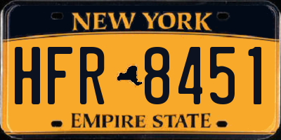 NY license plate HFR8451