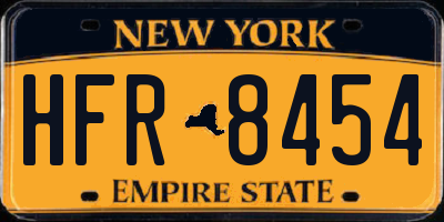 NY license plate HFR8454