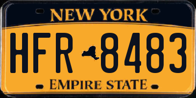 NY license plate HFR8483