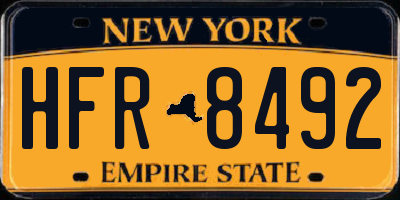 NY license plate HFR8492