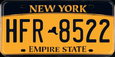 NY license plate HFR8522
