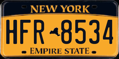 NY license plate HFR8534