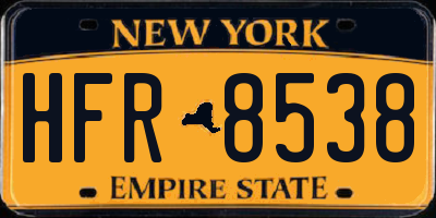 NY license plate HFR8538