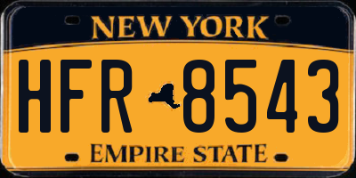 NY license plate HFR8543