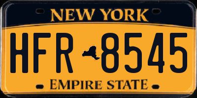 NY license plate HFR8545