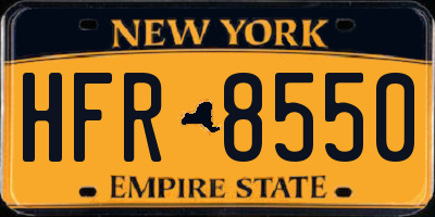 NY license plate HFR8550