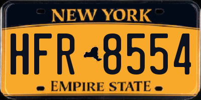 NY license plate HFR8554