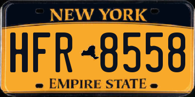 NY license plate HFR8558