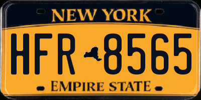 NY license plate HFR8565