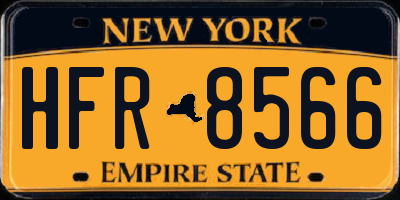 NY license plate HFR8566