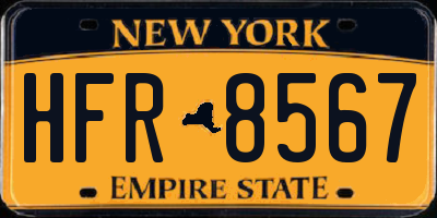 NY license plate HFR8567